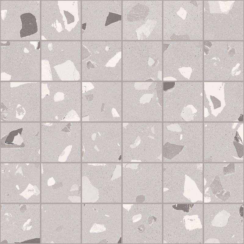 Мозаика Sant Agostino Deconcrete Mosaic De-Medium Pearl CSAMDMPE30, цвет серый, поверхность матовая, квадрат, 300x300