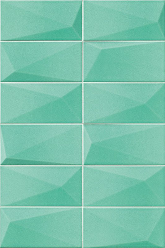 Керамическая плитка Mainzu Diamond Emerald, цвет бирюзовый, поверхность глянцевая, кабанчик, 100x200