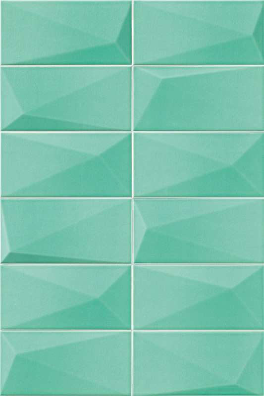 Керамическая плитка Mainzu Diamond Emerald, цвет бирюзовый, поверхность глянцевая, кабанчик, 100x200