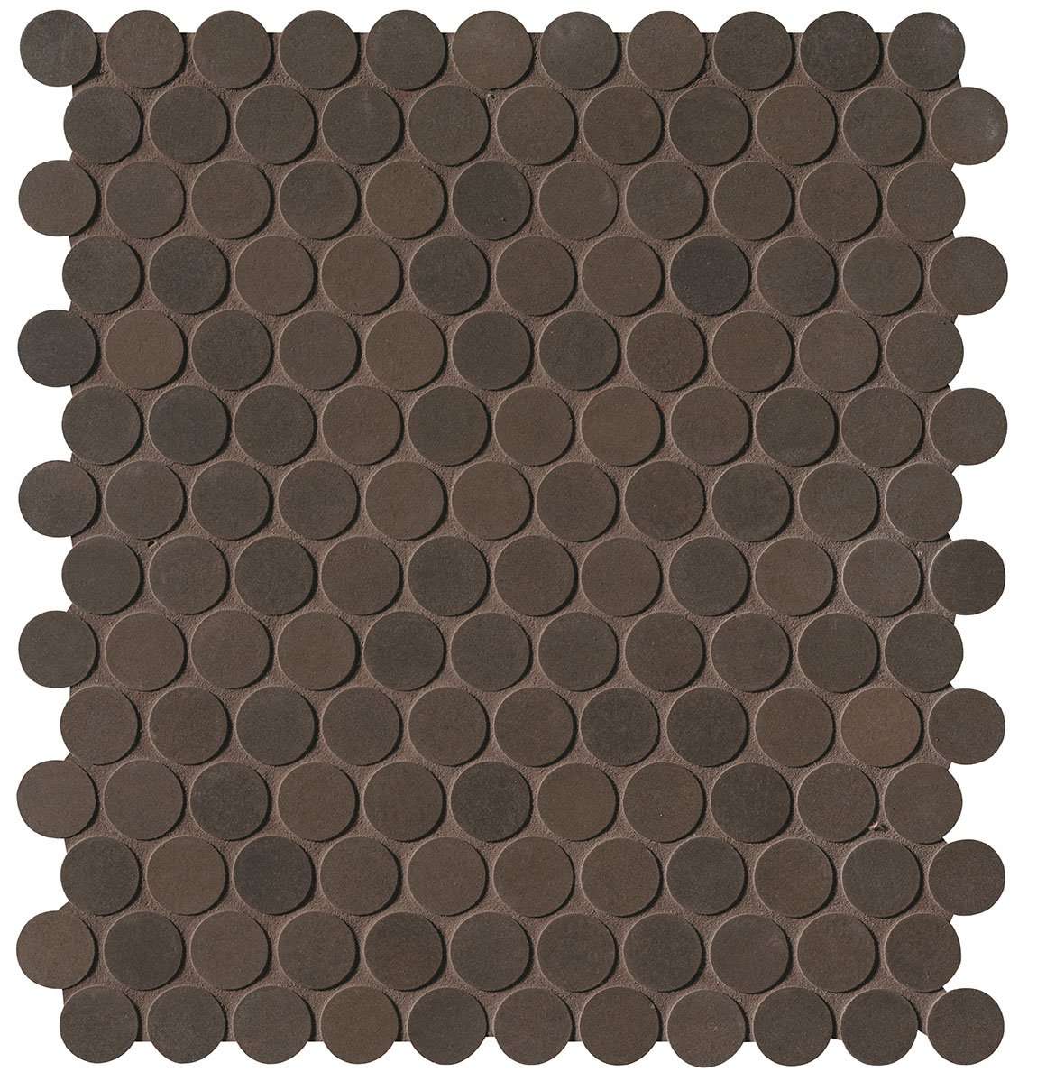 Мозаика Fap Milano&Floor Corten Round Mosaico Matt fNSW, цвет коричневый, поверхность матовая, квадрат, 295x325