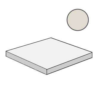 Ступени Mutina Mews Angolare corner tile Chalk BOM301, цвет серый, поверхность матовая, квадрат с капиносом, 330x330