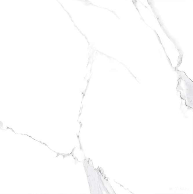 Керамогранит Art Ceramic Carrara, цвет белый, поверхность полированная, квадрат, 600x600