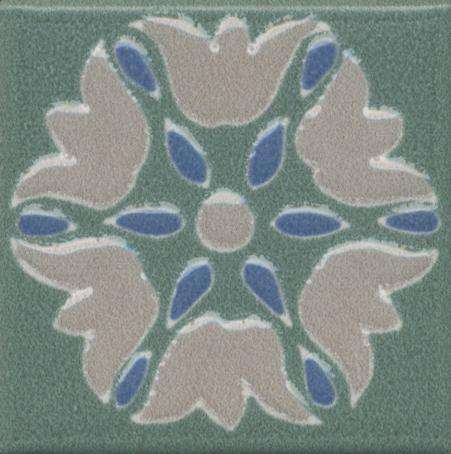 Вставки Kerama Marazzi Анвер 8 зеленый OS\B178\21052, цвет бежевый зелёный синий, поверхность матовая, квадрат, 49x49