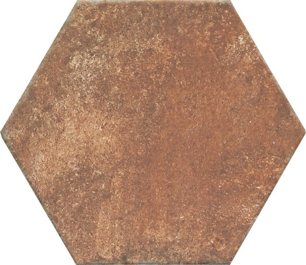 Керамогранит Monopole Pompeia Marron, цвет коричневый, поверхность матовая, шестиугольник, 200x240