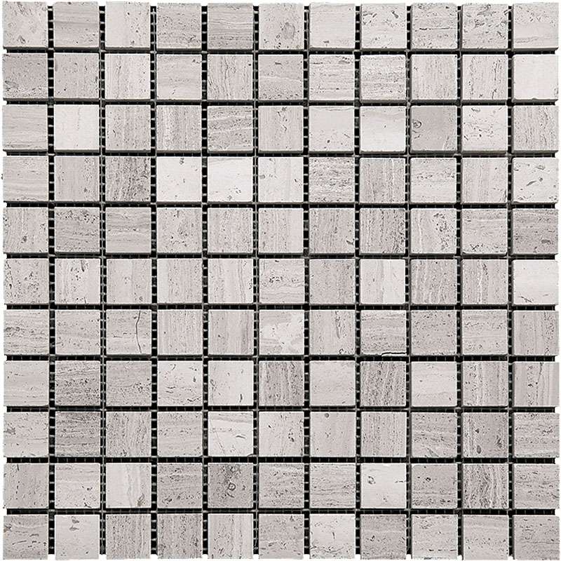 Мозаика Natural Mosaic Adriatica (2,5X2,5) M032-25P, цвет серый, поверхность полированная, квадрат, 305x305