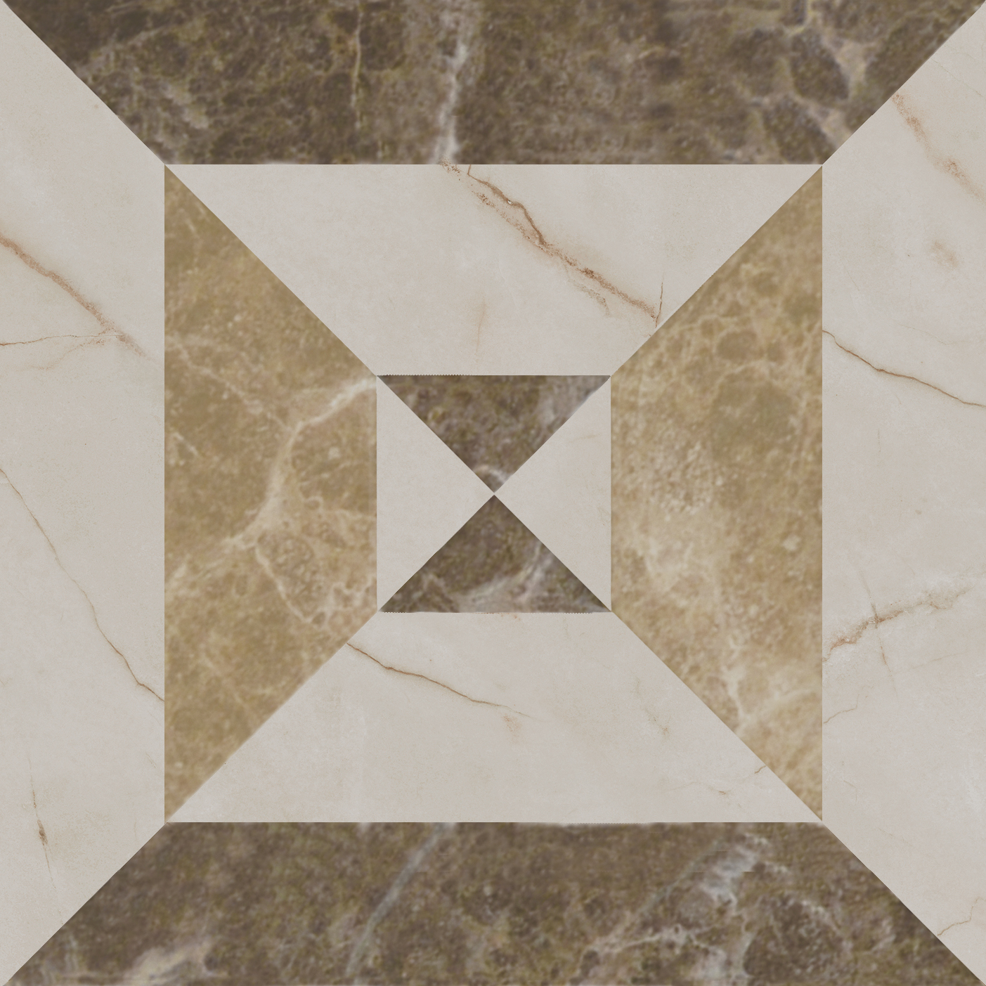 Декоративные элементы Kerama Marazzi Бикуш грань глянцевый TOC003, цвет коричневый бежевый, поверхность глянцевая, квадрат, 98x98