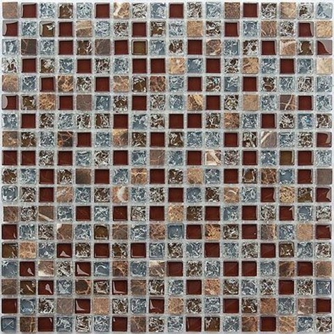 Мозаика Caramelle Mosaic Naturelle Fiji 8mm, цвет коричневый, поверхность глянцевая, квадрат, 305x305