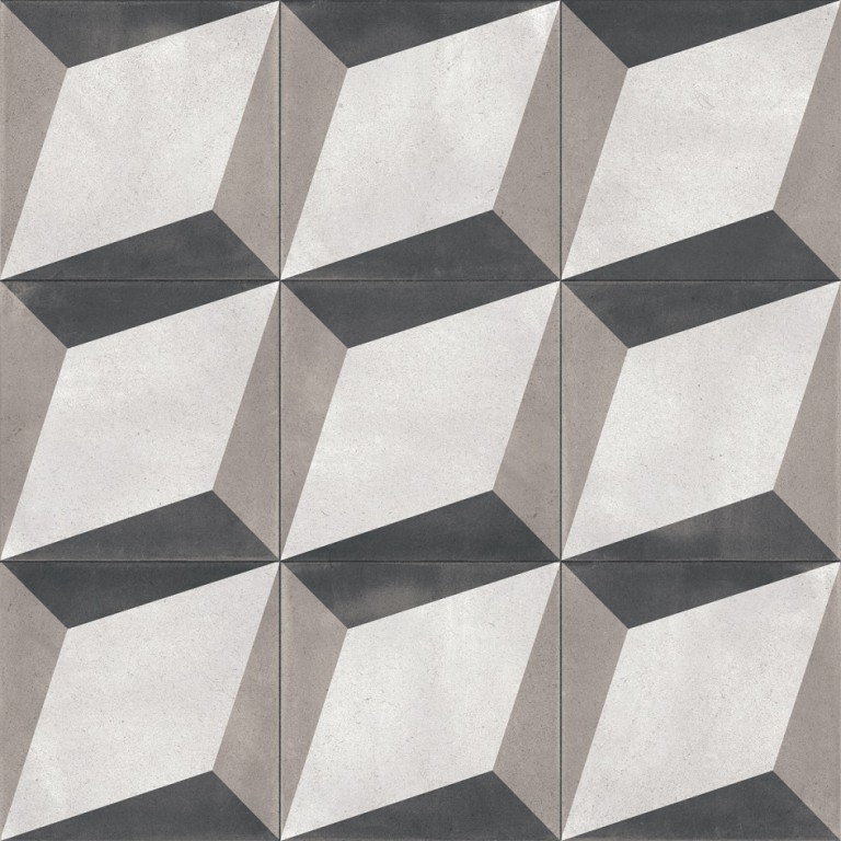 Керамогранит Aparici Bondi Blocks Nat., цвет белый серый, поверхность матовая, квадрат, 592x592