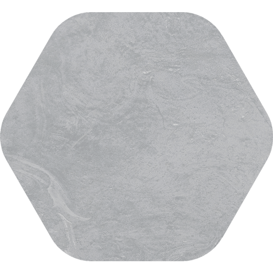 Керамогранит Vives Salerno Pietra Ceniza, цвет серый, поверхность матовая, шестиугольник, 516x565