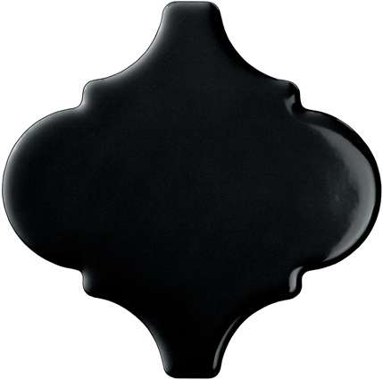 Керамическая плитка Bestile Bondi Arabesque Black, цвет чёрный тёмный, поверхность матовая, арабеска, 150x150