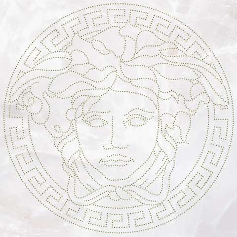 Декоративные элементы Versace Emote Medusa Glitter Bianco 262750, цвет белый, поверхность полированная, квадрат, 390x390