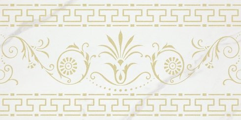 Бордюры Mapisa Classic Cenefa Calacata Gold, цвет белый, поверхность глянцевая, прямоугольник, 241x482
