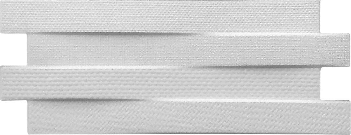 Керамогранит Keradom Canvas Bianco, цвет белый, поверхность 3d (объёмная), прямоугольник, 160x400