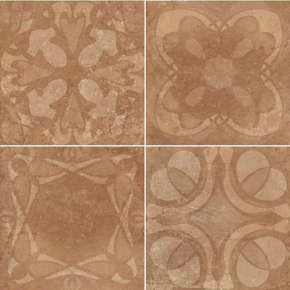 Декоративные элементы Dual Gres Antigua Cotto Decor, цвет коричневый, поверхность матовая, квадрат, 450x450
