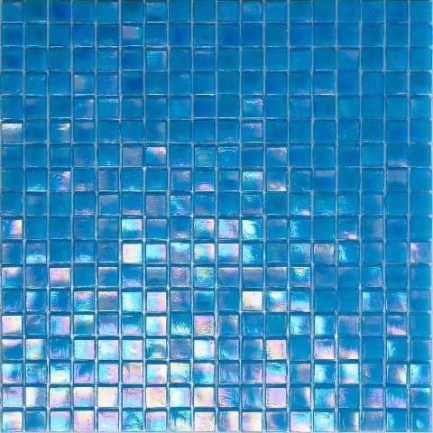 Мозаика Alma Mosaic Flicker NE19, цвет синий, поверхность глянцевая, квадрат, 150x150