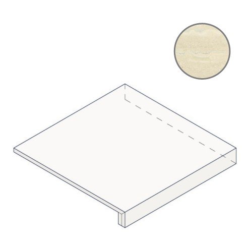 Ступени Italon Charme Advance Alabastro White Scalino 160 Ang Dx 620070002017, цвет бежевый, поверхность матовая, прямоугольник, 330x1600