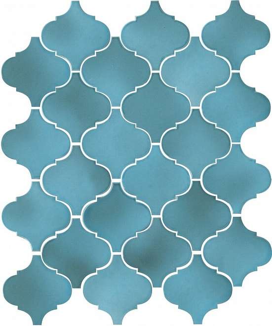 Керамическая плитка Kerama Marazzi Арабески Майолика голубой 65005, цвет голубой, поверхность глянцевая, арабеска, 260x300