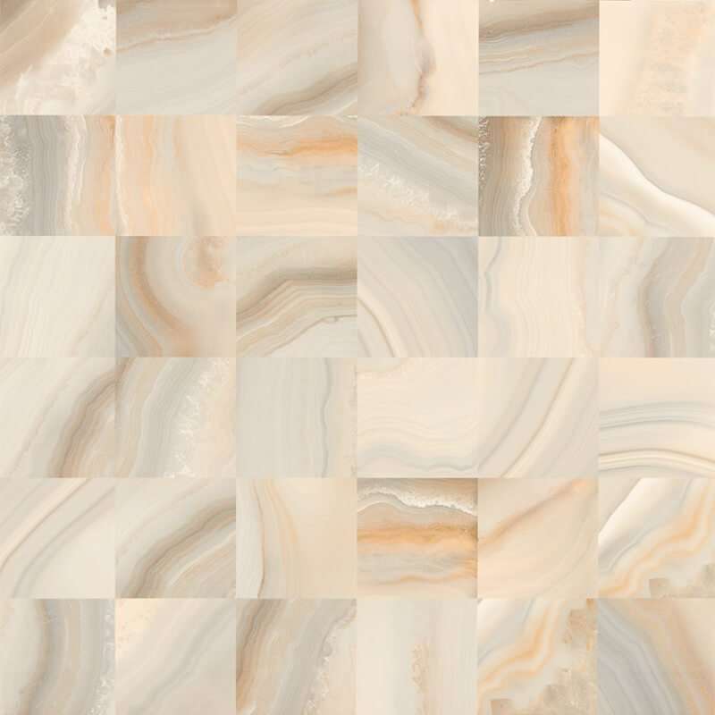 Мозаика Serra Agatha Bone Decor, цвет слоновая кость, поверхность глянцевая, квадрат, 600x600