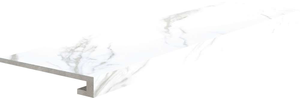 Ступени Cerdomus Statuario Gradino C Retta Puro Lev 66746, цвет белый, поверхность полированная, прямоугольник с капиносом, 330x1200