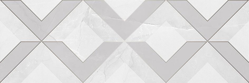 Декоративные элементы Laparet Monti Декор Белый, цвет белый серый, поверхность глянцевая, прямоугольник, 200x600