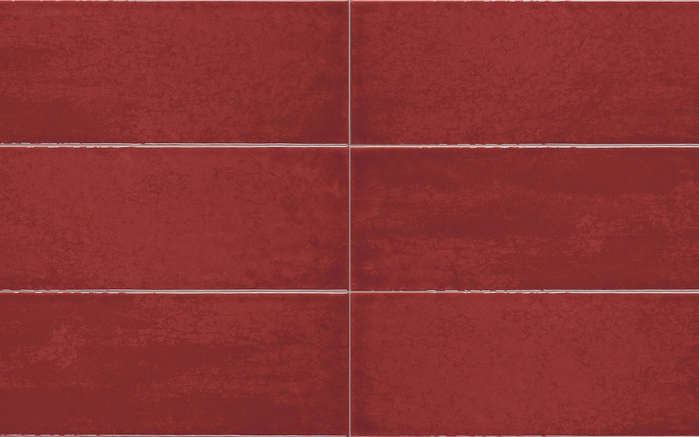 Керамическая плитка Iris Maiolica Rosso 754983, цвет красный, поверхность глянцевая, прямоугольник, 100x300