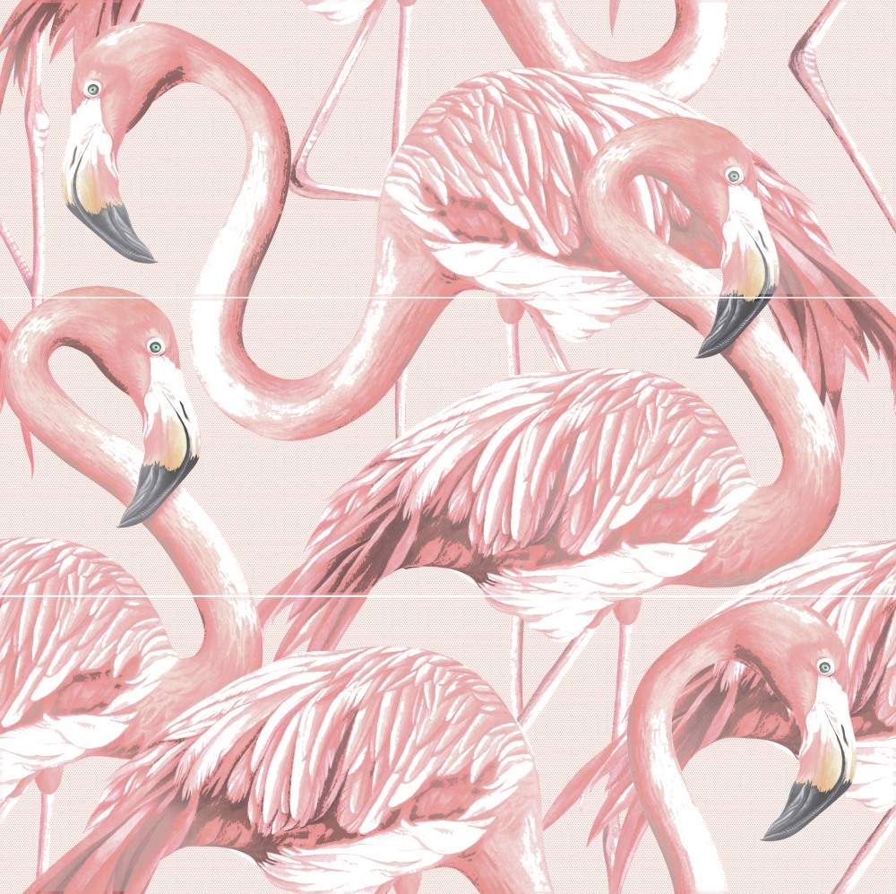 Панно Cersanit Gradient Фламинго Розовый GR2T071DT, цвет розовый, поверхность глянцевая, квадрат, 594x594
