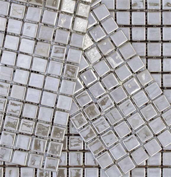 Мозаика Mosavit Metalico Inox, цвет белый, поверхность глянцевая, квадрат, 316x316