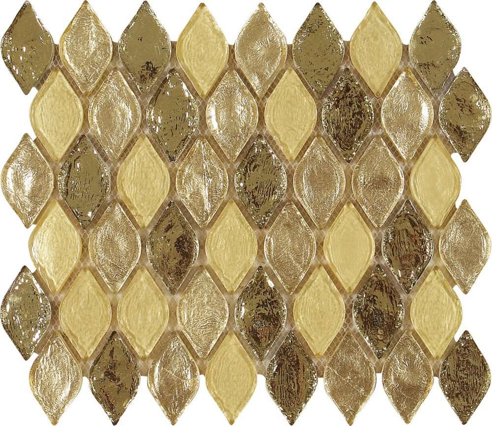Мозаика Dune Glass Mosaics Princess 187393, цвет жёлтый, поверхность глянцевая, ромб, 240x290