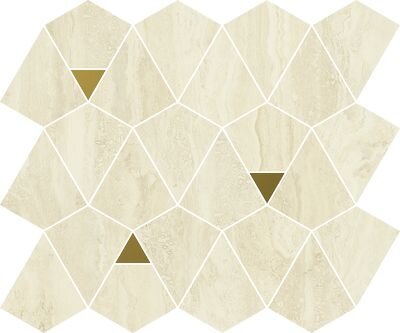Мозаика Italon Charme Advance Alabastro Mosaico Vertex Matt 600110000942, цвет бежевый, поверхность матовая, прямоугольник, 258x300