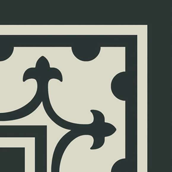 Декоративные элементы Ribesalbes Pasion Negro Esquina, цвет чёрно-белый, поверхность матовая, квадрат, 200x200