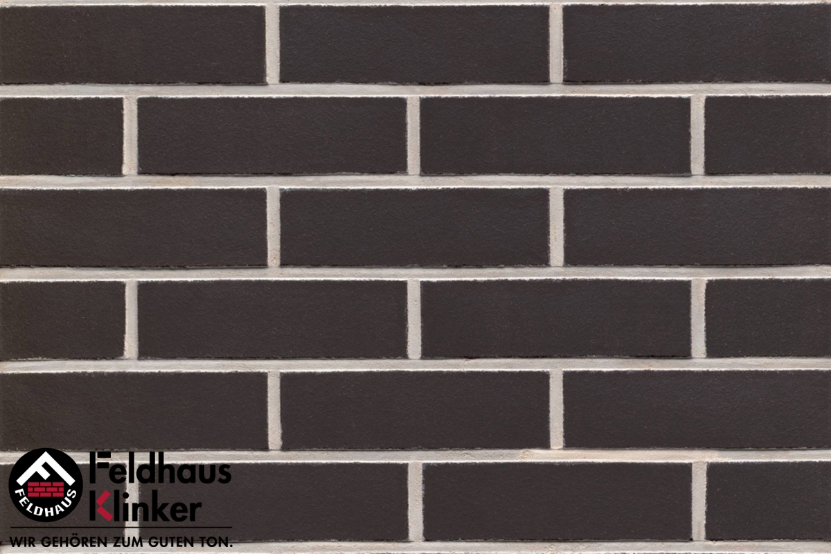Клинкер Feldhaus Klinker Classic Anthracit Liso R700XLDF14, цвет чёрный, поверхность матовая, под кирпич, 52x365