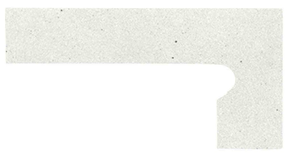 Бордюры Canada Gres Gres Natura плинтус ступени правый White 012, цвет белый, поверхность матовая, прямоугольник, 80x390