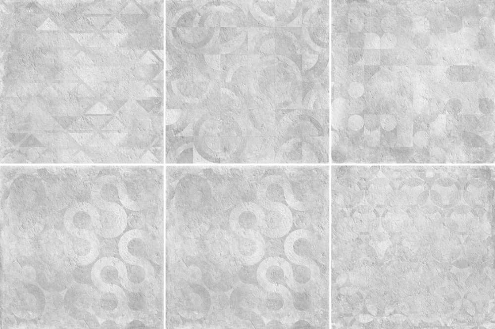 Керамогранит Cerdomus Verve Vintage Grey (6 soggetti Mix) 61934, цвет серый, поверхность матовая, квадрат, 600x600