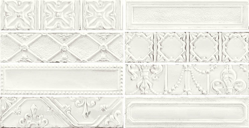 Декоративные элементы Ragno Eden Tin Bianco R12C, цвет белый, поверхность глянцевая, прямоугольник, 70x280