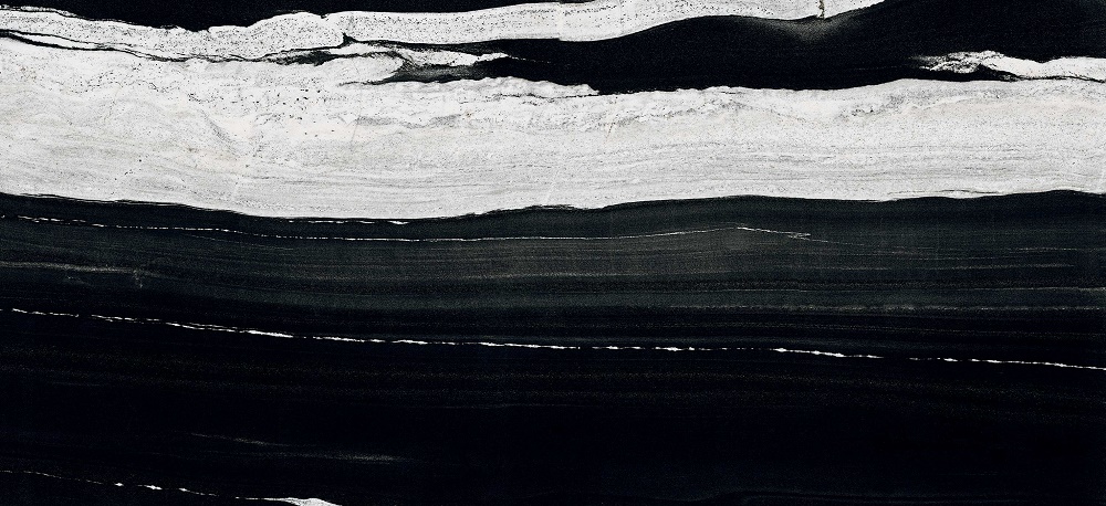 Широкоформатный керамогранит Floor Gres B&W Marble Flow Naturale 6mm 765523, цвет чёрно-белый, поверхность матовая, прямоугольник, 1200x2800