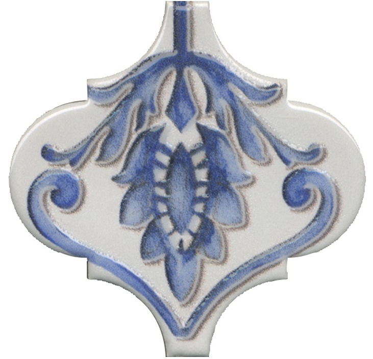 Декоративные элементы Kerama Marazzi Арабески Майолика 7 VT\A322\65000, цвет белый голубой, поверхность глянцевая, арабеска, 65x65