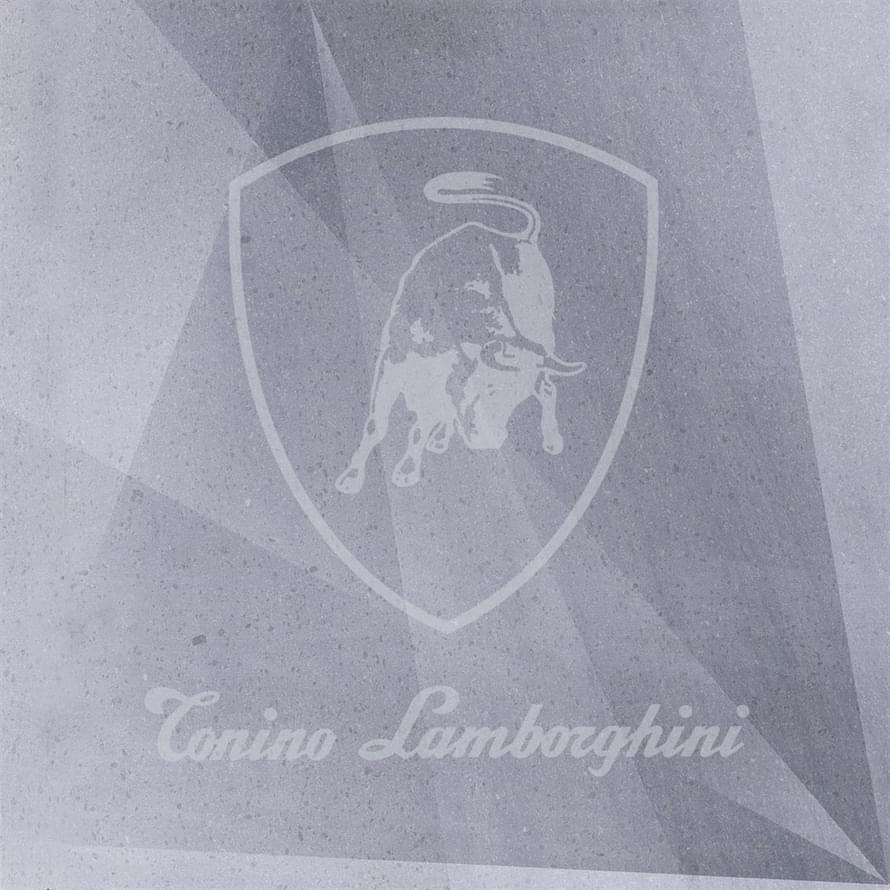 Керамогранит Tonino Lamborghini Le Mans Logo Laser Acciaio TL75LM03DL, цвет серый, поверхность полированная, квадрат, 750x750