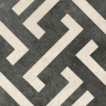 Керамогранит New Tiles Retro Line Black, цвет чёрно-белый, поверхность матовая, квадрат, 300x300