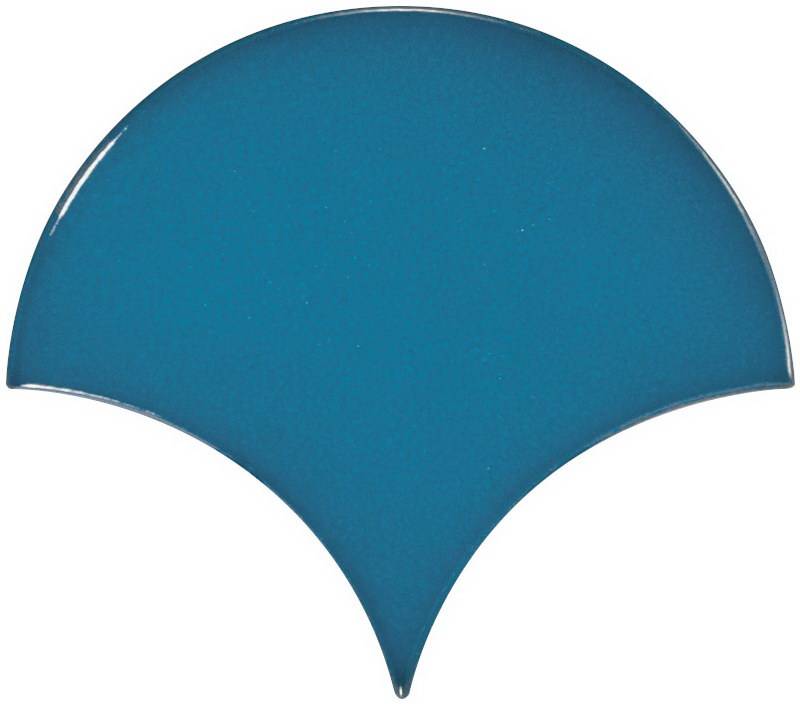 Керамическая плитка Equipe Scale Fan Electric Blue 23841, цвет синий, поверхность глянцевая, чешуя, 106x120