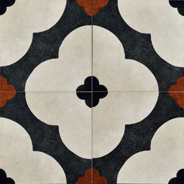Декоративные элементы Fioranese I Cocci Deco 2, цвет белый чёрный красный, поверхность матовая, квадрат, 300x300