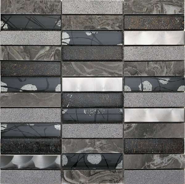 Мозаика Intermatex Artist Grey, цвет серый, поверхность глянцевая, квадрат, 300x300