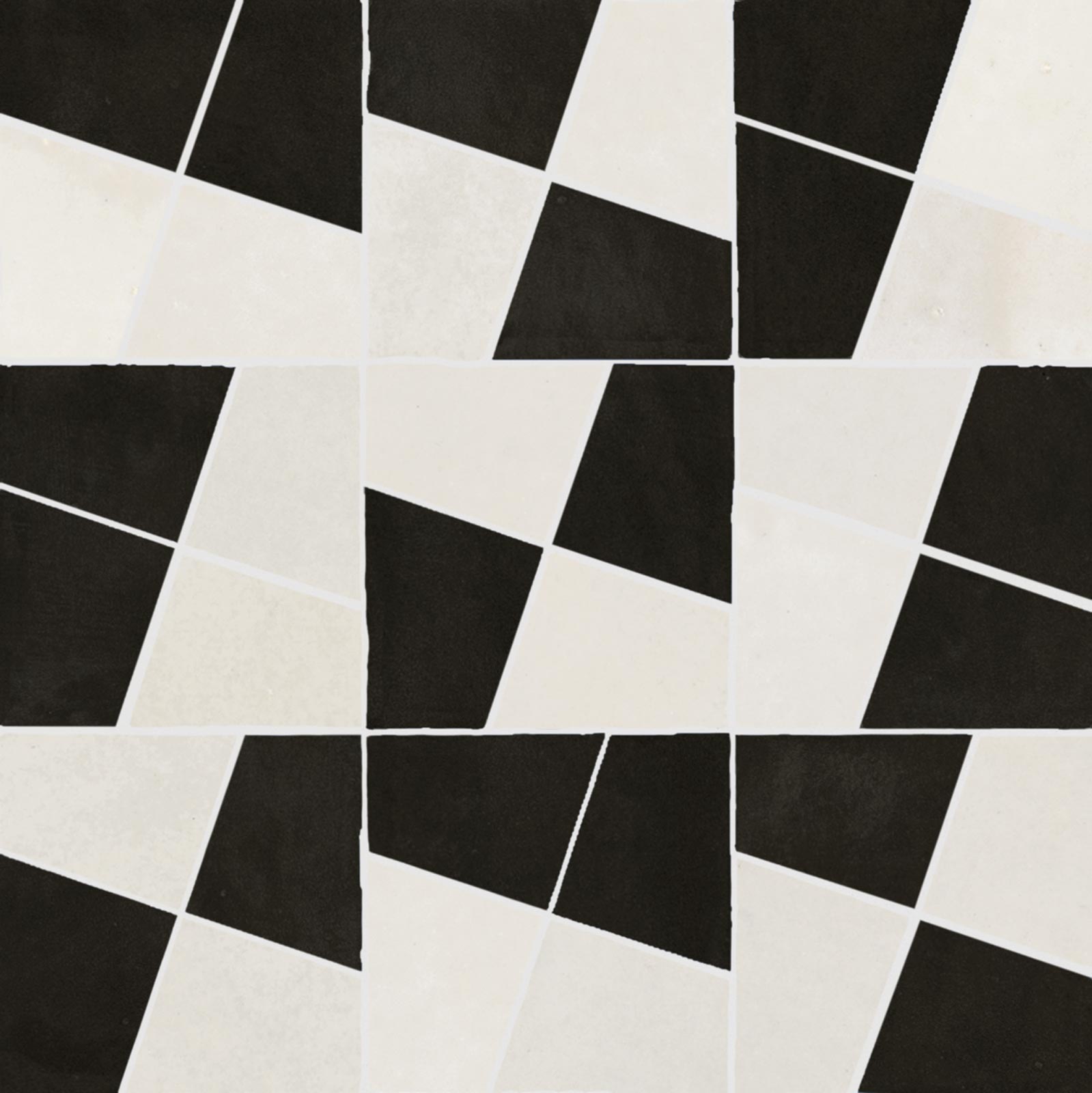 Керамическая плитка Marazzi Italy Zellige Gesso/Carbone Mosaico M8WH, цвет чёрно-белый, поверхность глянцевая, квадрат, 300x300