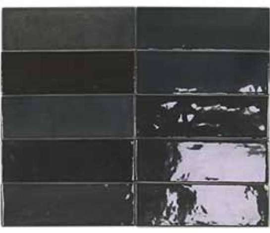 Керамическая плитка DNA Safi Graphite, цвет чёрный тёмный, поверхность глянцевая, прямоугольник, 52x160