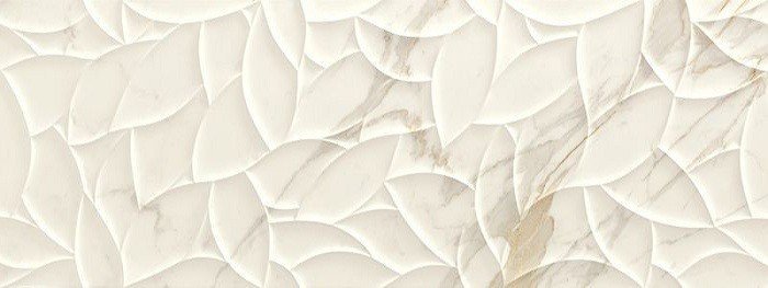 Керамическая плитка Ragno Bistrot Strut. Natura Calacatta Michelangelo R4UJ, цвет слоновая кость, поверхность структурированная, прямоугольник, 400x1200