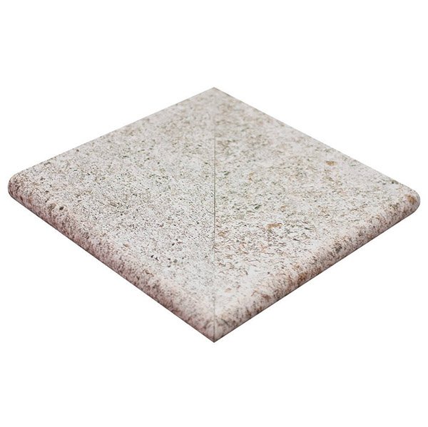 Ступени Natucer Granite Angulo Peldano Ext. 2 pz R-12 Carrara, цвет бежевый, поверхность матовая, прямоугольник с капиносом, 330x460