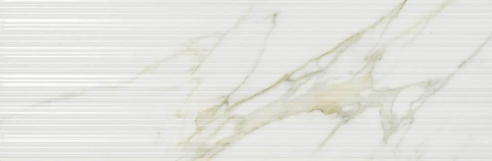 Керамическая плитка Ricchetti Marble Boutique Calacatta White Flute Lucido Ret, цвет бежевый, поверхность глянцевая, прямоугольник, 300x900