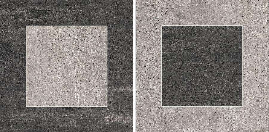 Декоративные элементы Emilceramica (Acif) On Square Decor Naturale Cemento/Lavagna E1N7, цвет серый чёрный, поверхность матовая, квадрат, 300x300