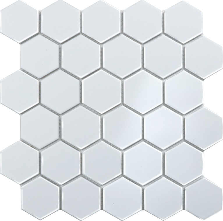 Мозаика Starmosaic Homework Hexagon Small White Glossy, цвет белый, поверхность глянцевая, шестиугольник, 265x278