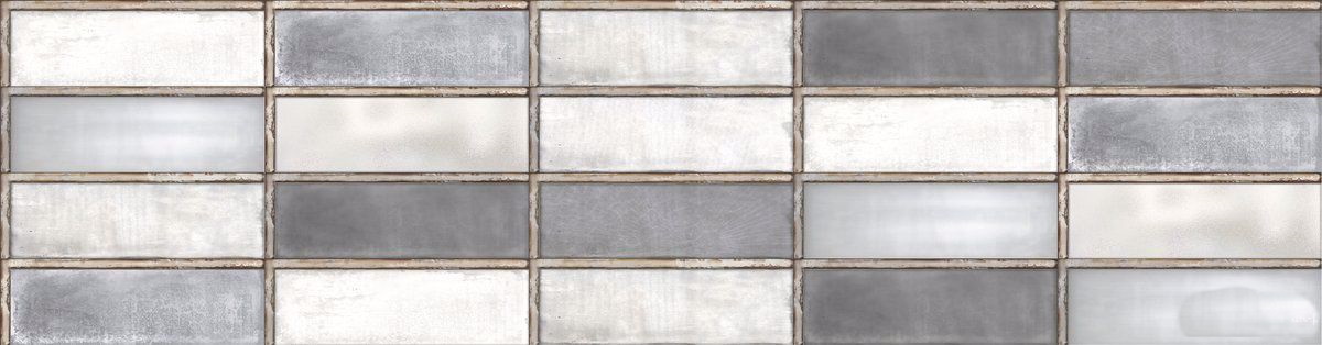 Керамическая плитка Iris Industrial Glass Grey 754924, цвет серый, поверхность натуральная, прямоугольник, 100x300