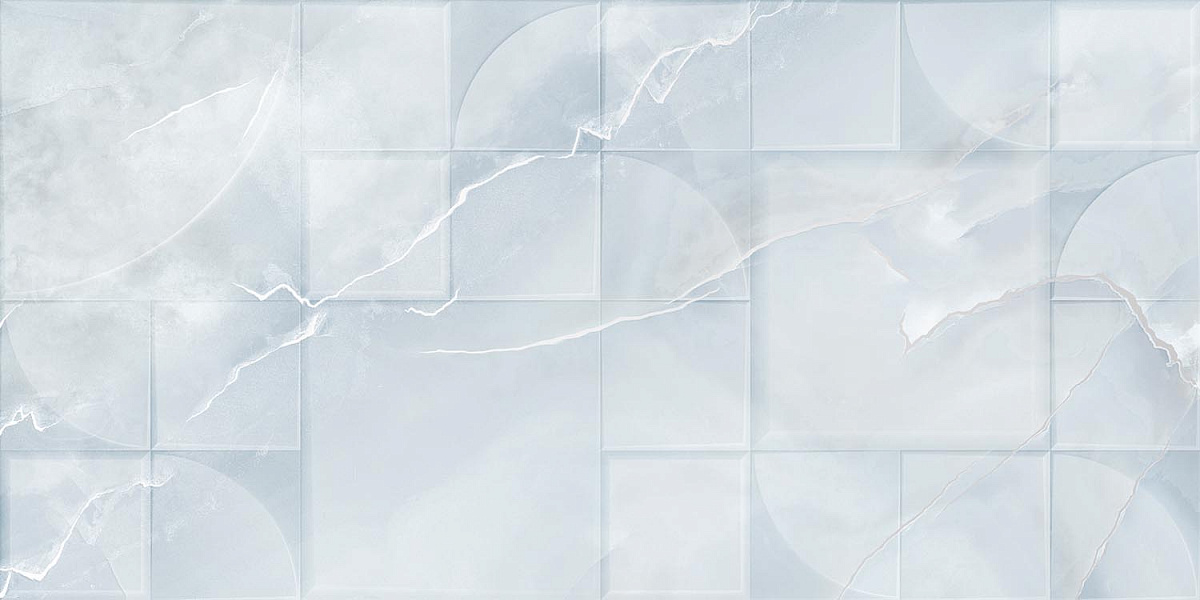 Керамическая плитка Керлайф Onice Blu Rel., цвет голубой, поверхность глянцевая, прямоугольник, 315x630